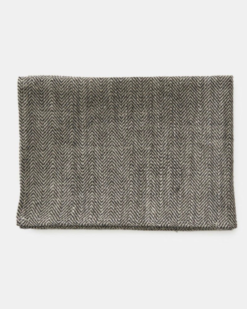 Thick Linen Herringbone Kitchen Cloth | Neutral Dark-Tone Multi-Purpose Towel