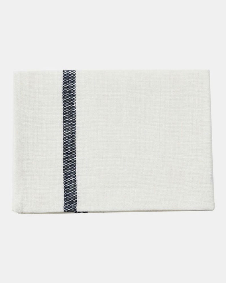 Thick Linen Striped Kitchen Cloth | White with Dark Stripe Multi-Purpose Towel