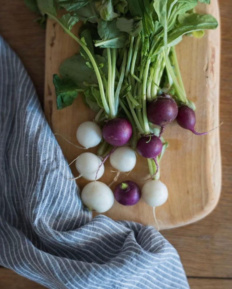 Fine Stripe Linen Kitchen Cloth | Grey with White Stripe Multi-Purpose Towel